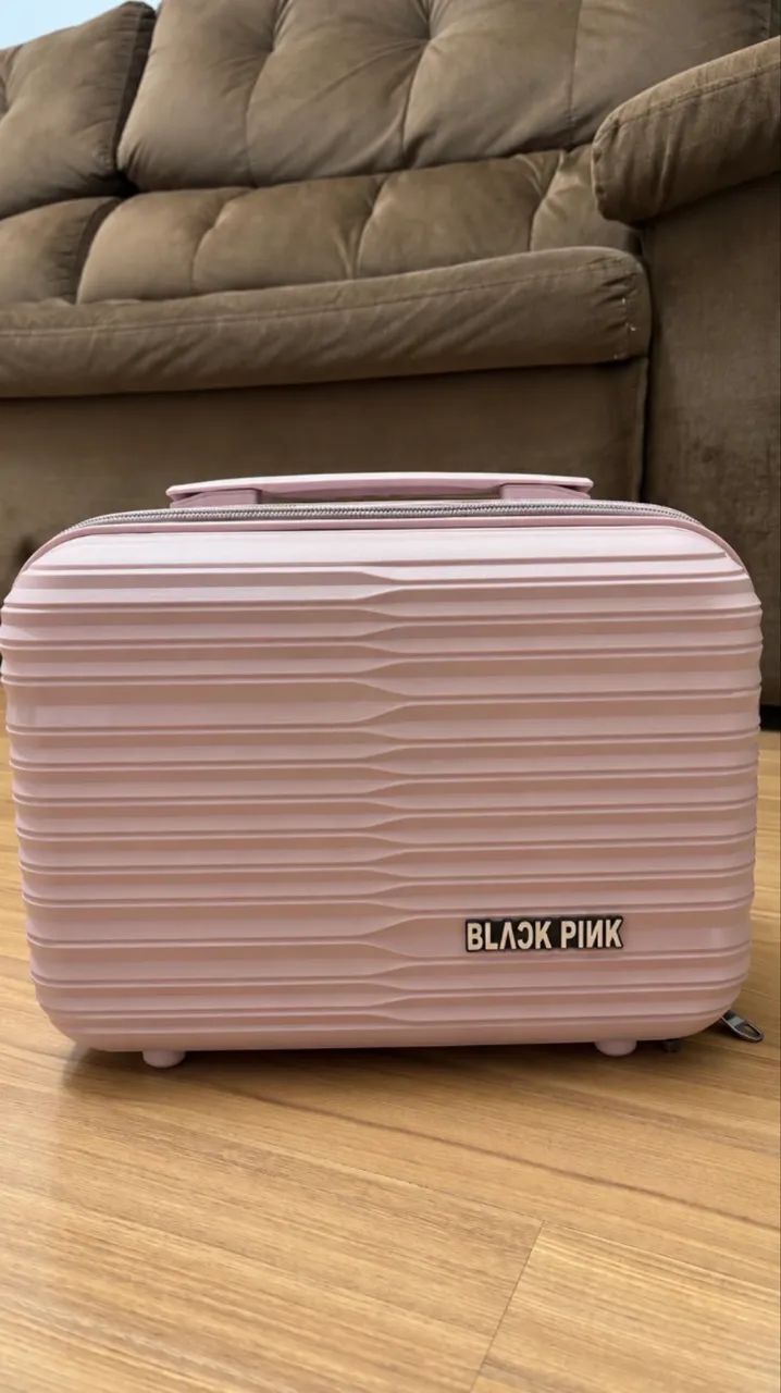 Frasqueira Mala de Mão Black Pink Rosa Rígida - Foto 2