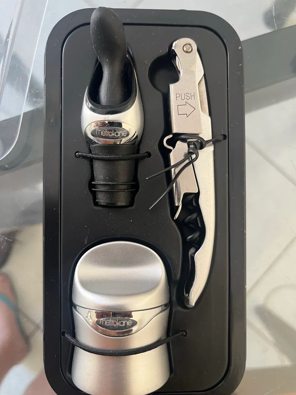 Saca rolha corta lacre e tampão inox - Foto 5