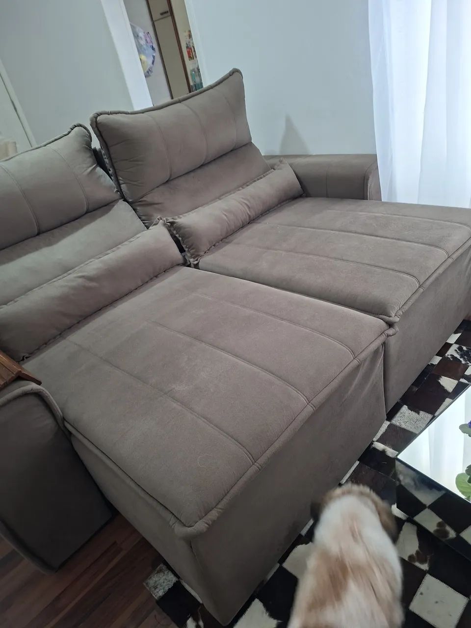 Sofá retrátil 2,10 m Suede  - Foto 5