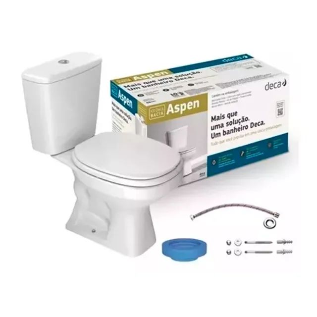 Kit Vaso Sanitário com Caixa Acoplada e Assento Branco Duplo Acionamento 3/6L  - Foto 3