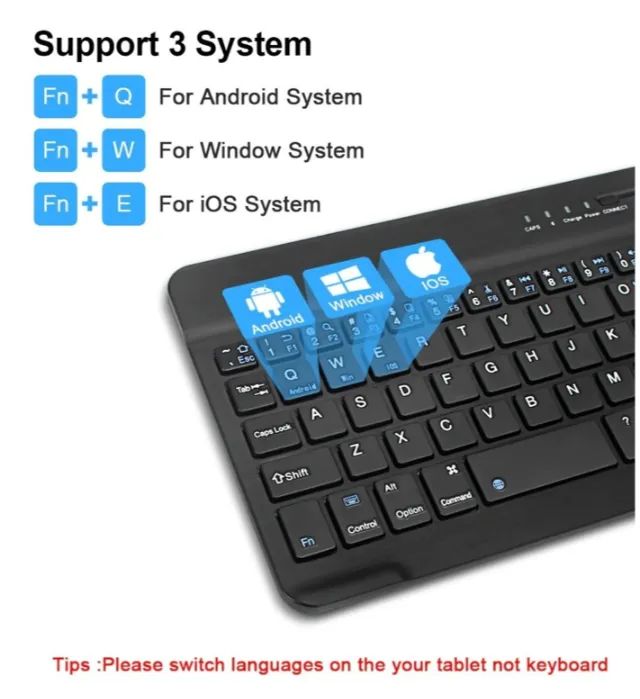 Mini Teclado Slim Bluetooth Celular Pc Tablet e Apple Novo - Foto 5