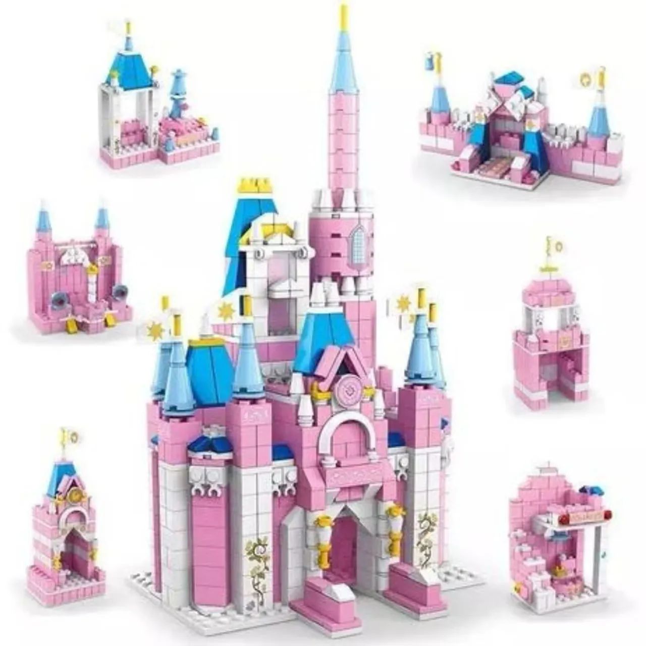 Bloco De Montar 1000 Pç Brinquedo Castelo das princesas - Foto 4