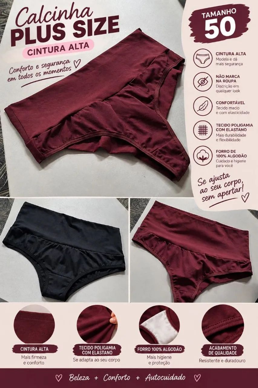 CALCINHA PLUS SIZE - TAM 50
