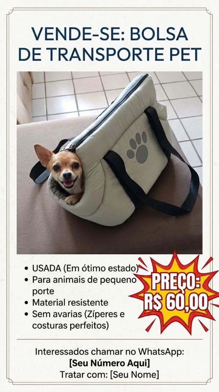 Bolsa de transporte Pet