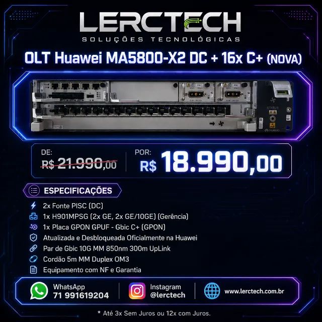 OLT Huawei MA5800-X2 - 16x GPON C+ / C++