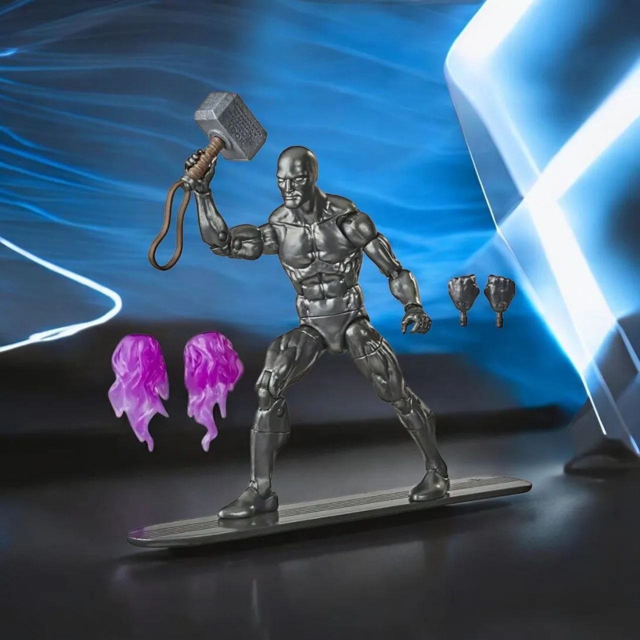 Boneco Surfista Prateado E Mjolnir Marvel Legends Hasbro. - Foto 2