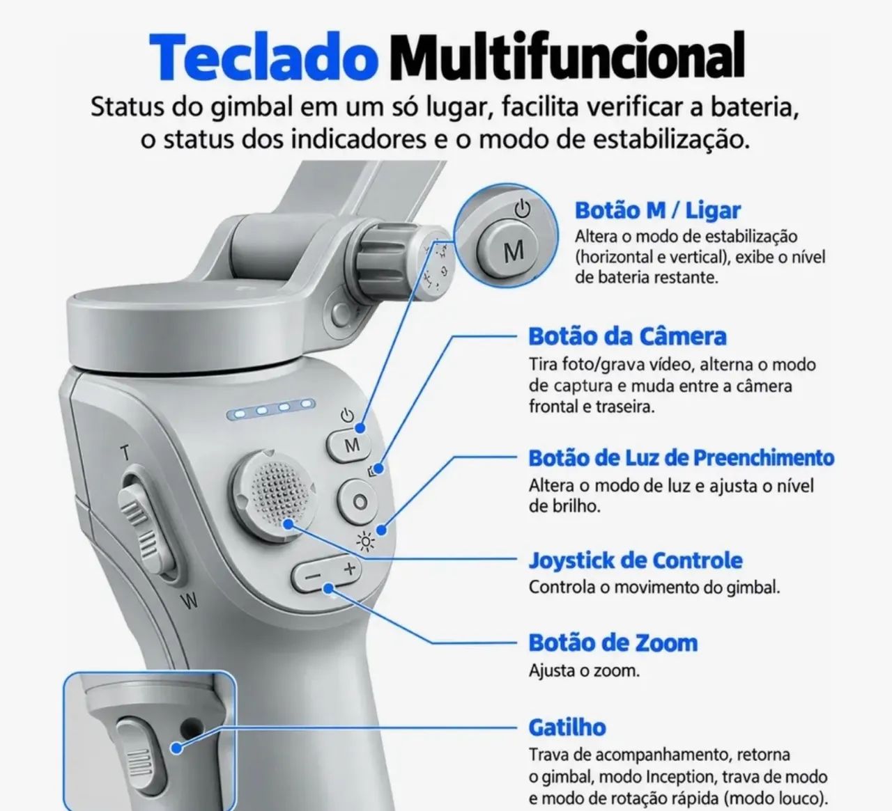 Gimbal 3 eixos para celular  - Foto 3