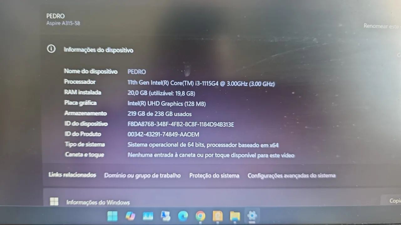 Notebook Acer 20GB RAM + SSD 256GB + Teclado Externo (Ótimo p/ Trabalho) - Foto 3
