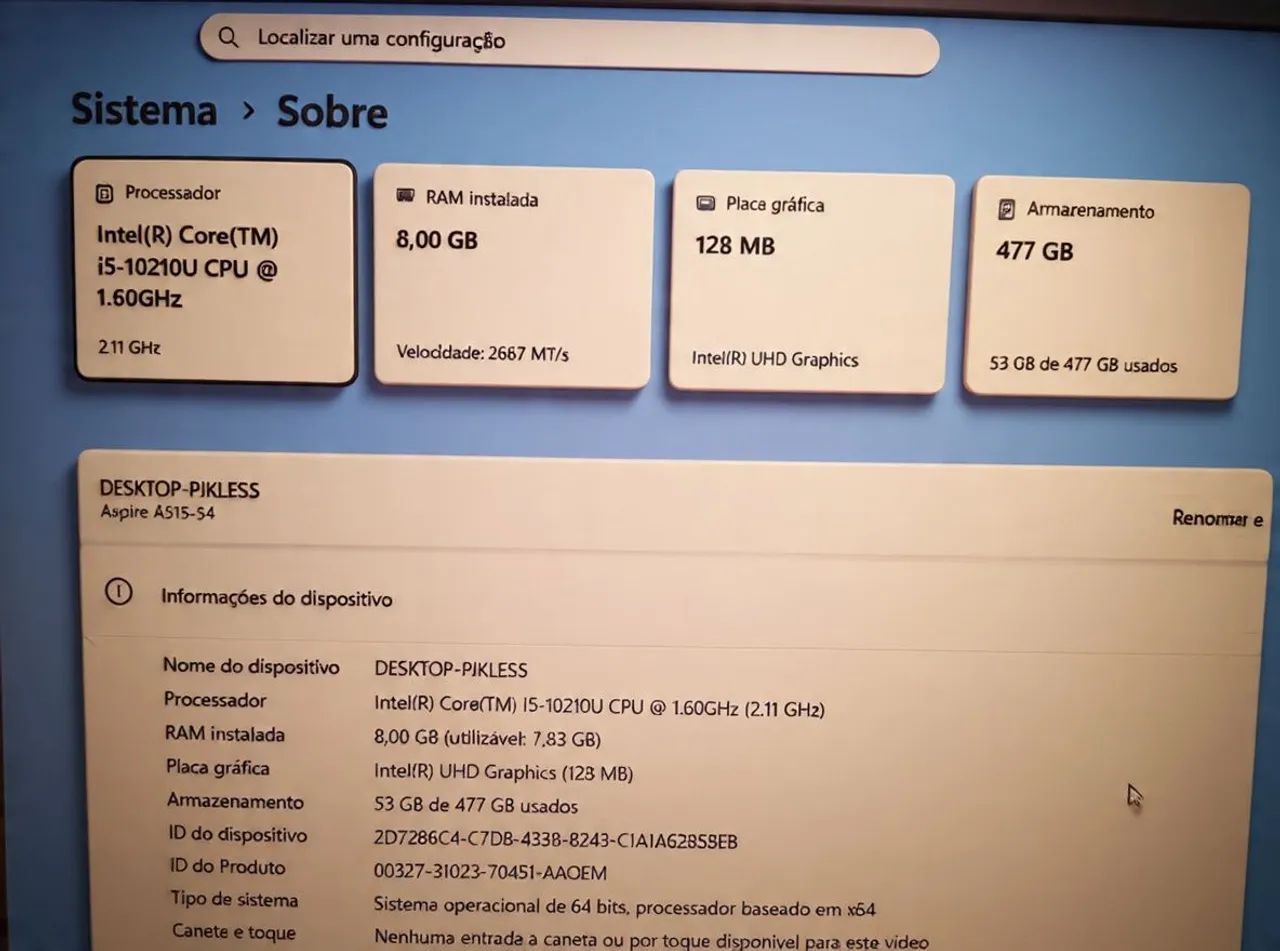 Notebook i5 10°geração ssd 512 formatado  - Foto 4