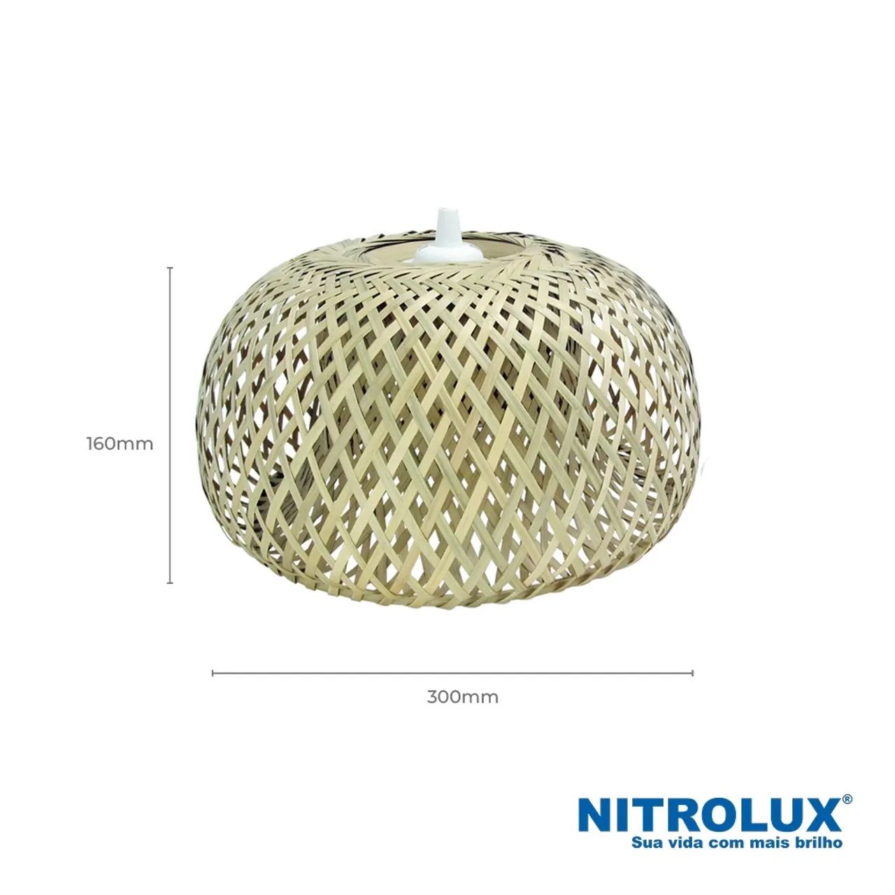Pendente Luminária Cúpula Bambu Trançado Marca Nitrolux - Foto 2