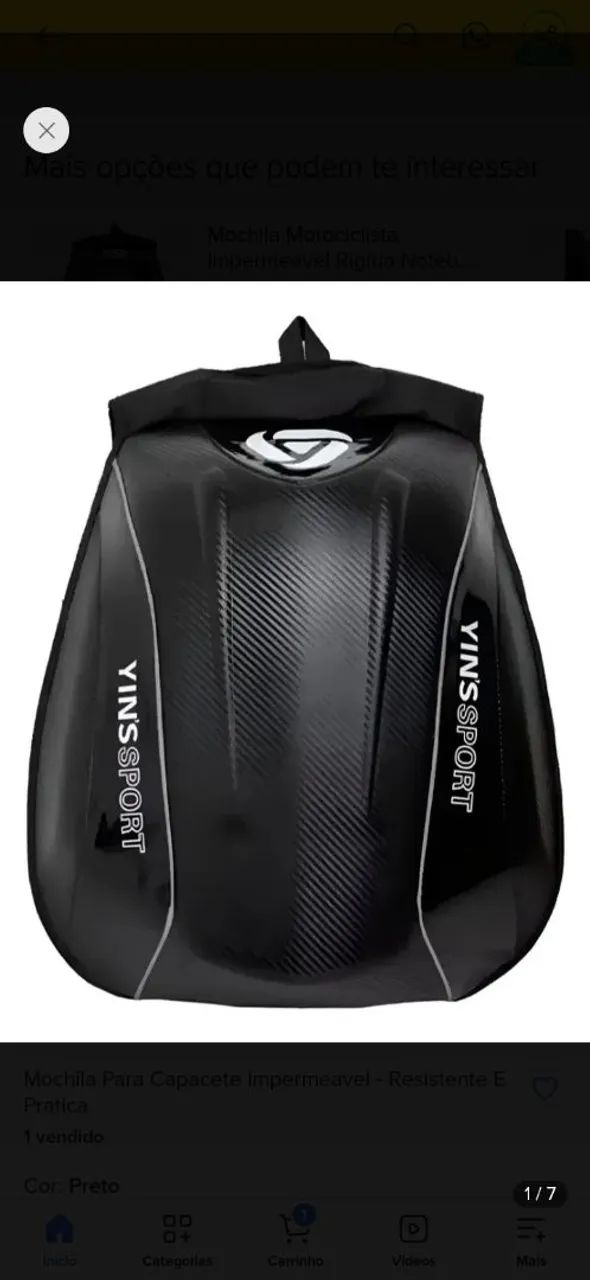 Mochila para capacete 