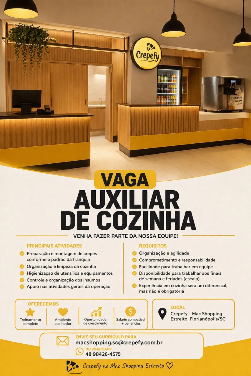 Vaga para auxiliar de cozinha 