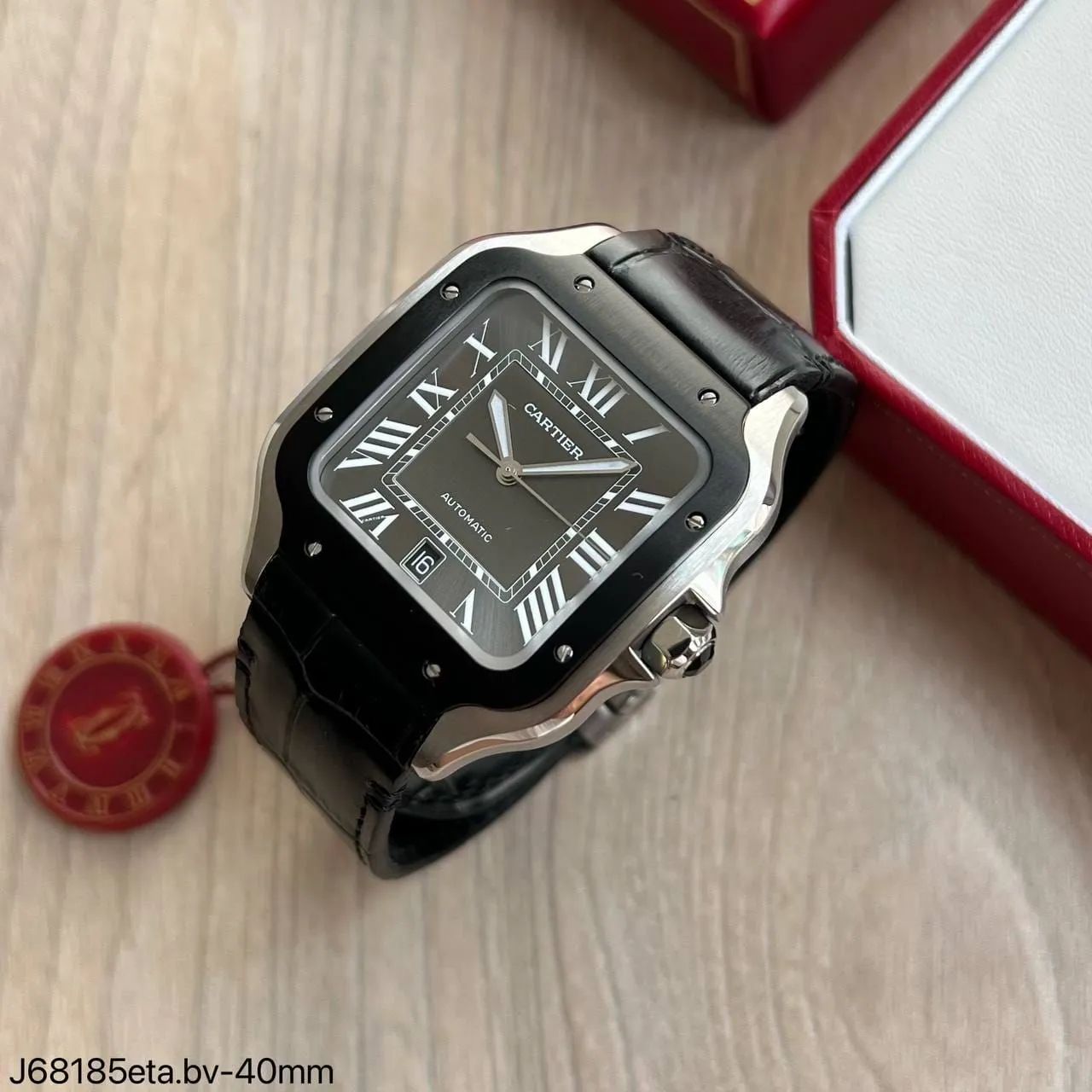 CARTIER SANTOS/ PULSEIRA COURO/ BV/ SC