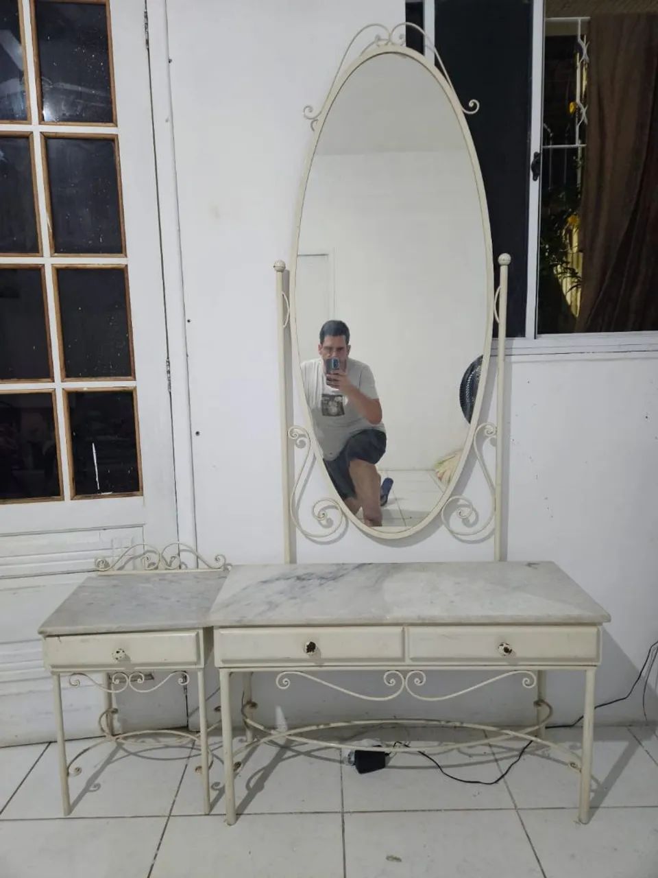Penteadeira em Metal e Mármore antigo - Foto 2