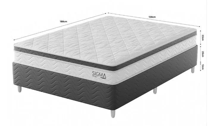 Cama casal box colchão molas ensacadas D 26 - Foto 3