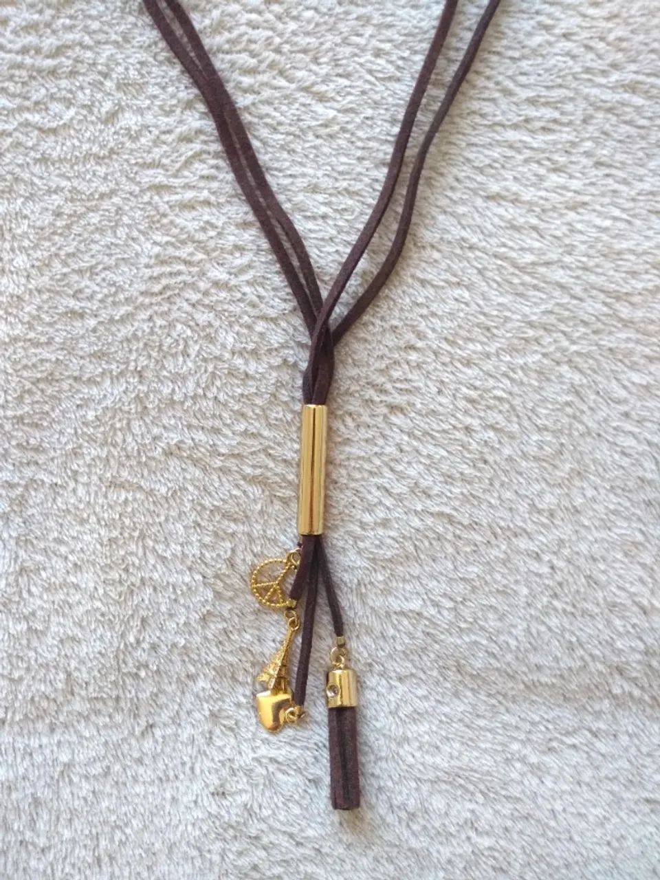 Colar Estilo Boho com Pingentes Dourados - Foto 2