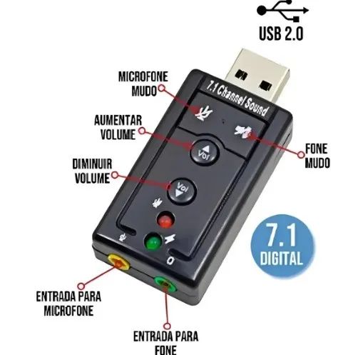 Placa de audio som USB 7.1 LE-5556 It.Blue - Foto 5