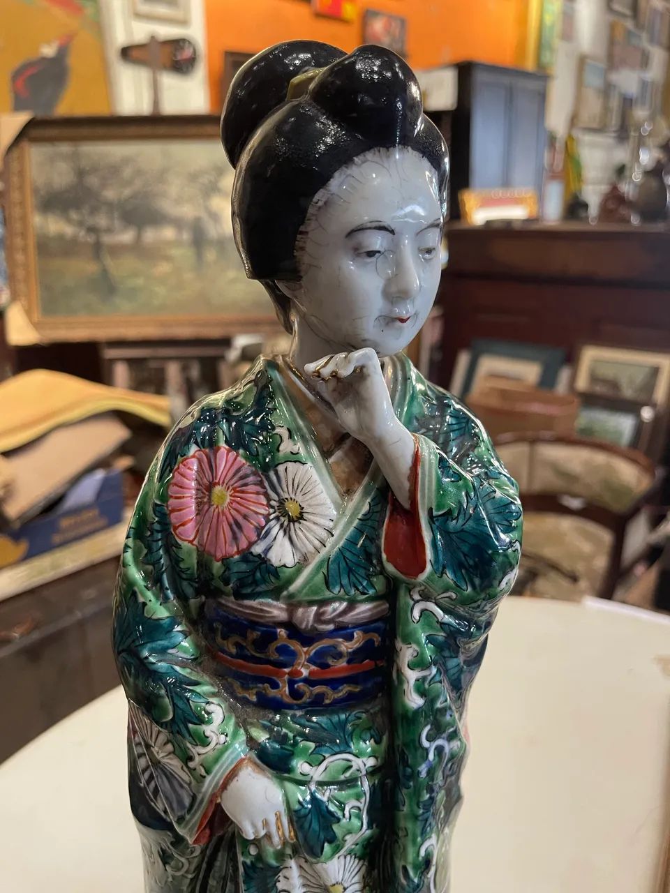 Boneca japonesa de cerâmica Kutani - Foto 3