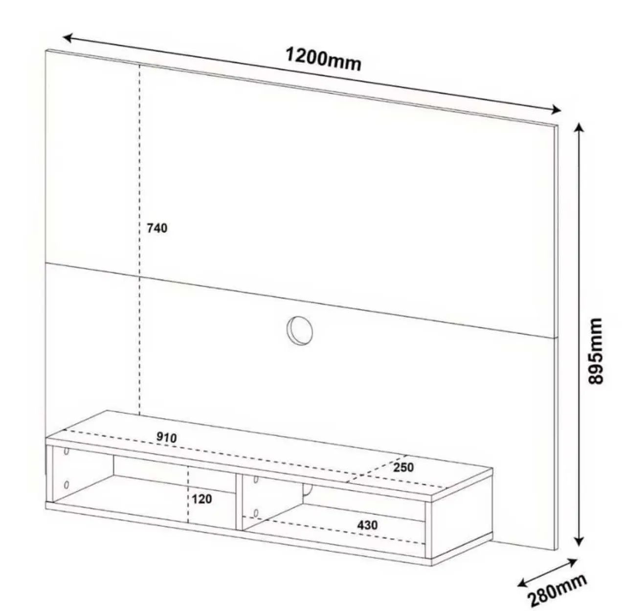 PAINEL PRETO PARA TV ATÉ 50 POLEGADAS/ NOVO/ ENTREGA GRÁTIS  - Foto 3