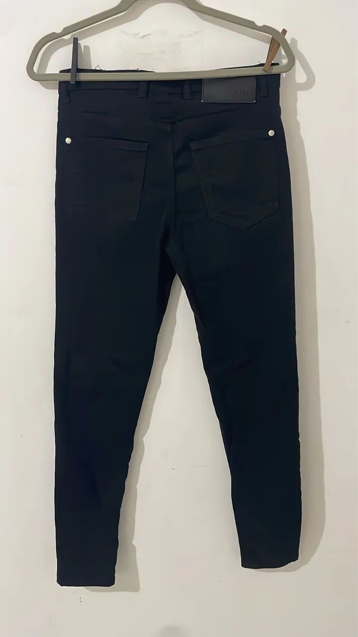 Calça jeans zara preta 36 - Foto 3