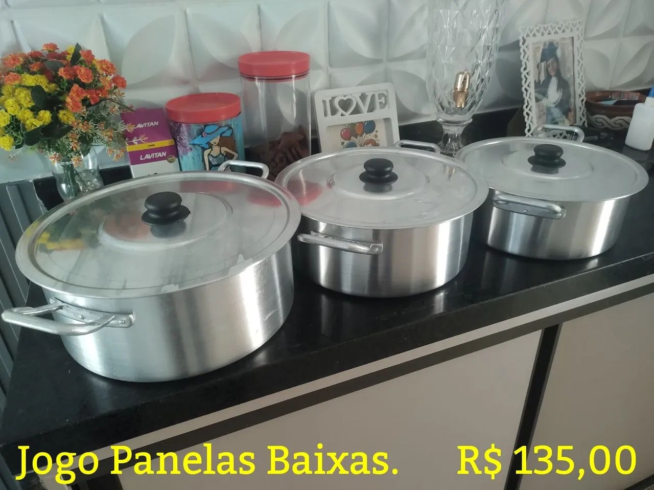 Panelas Novas estilo Caçarola em Alumínio, jogo 3 Peças  - Foto 2