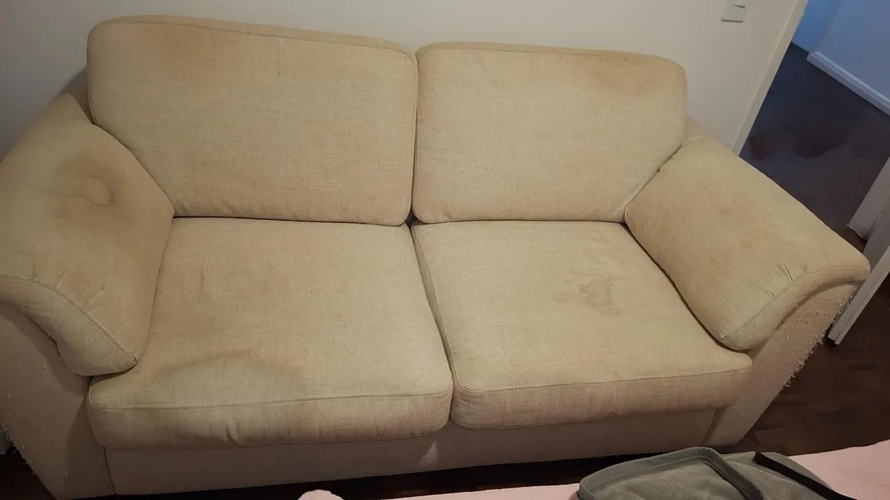 Sofá 3 Lugares em Linho Bege - Muito Confortável - Foto 2