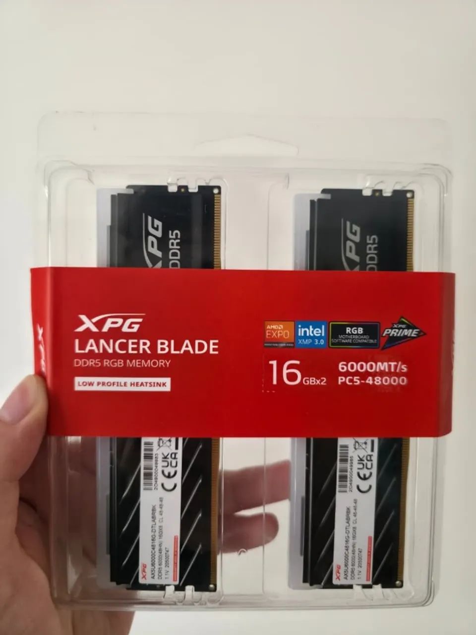 Memória RAM XPG Lancer Blade 16GB(2x8GB)RGB DDR5 6000MHz CL48