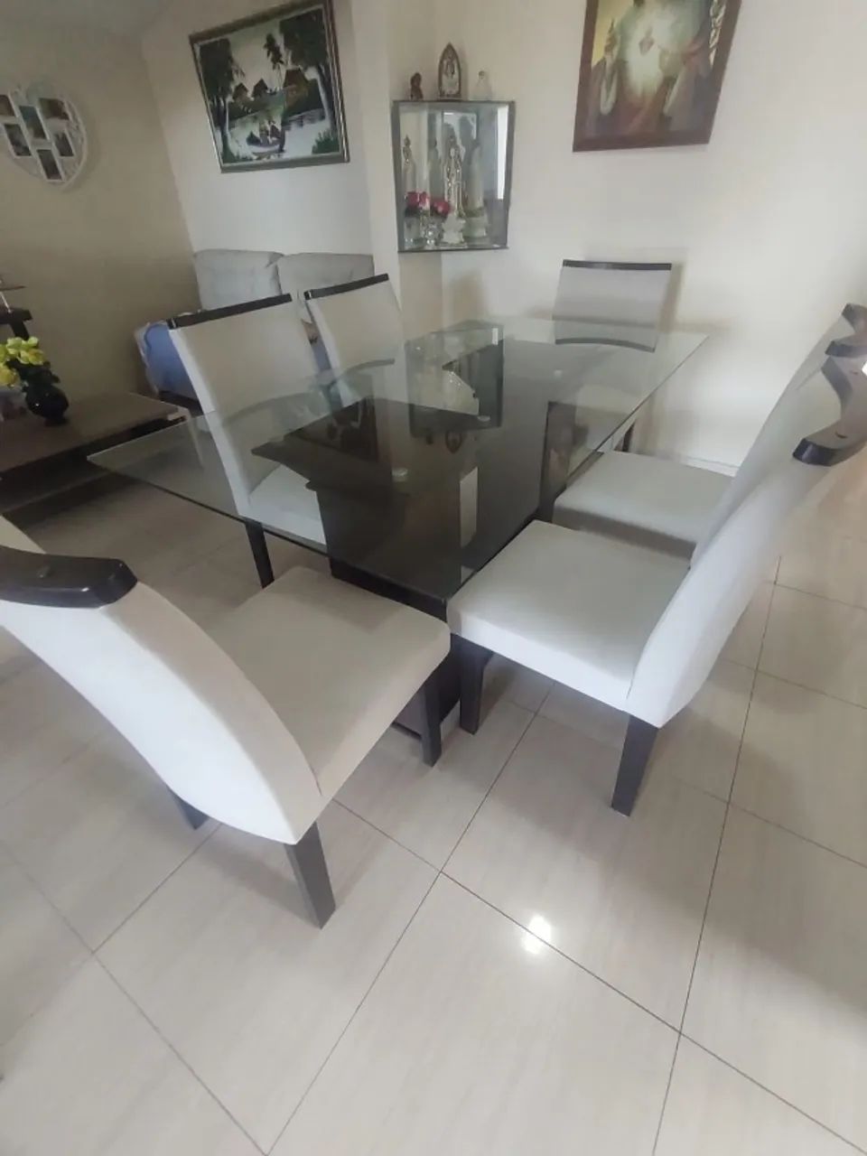 Conjunto sala de jantar 6 cadeiras  PERFEITO ESTADO  (aceito propostas) - Foto 2