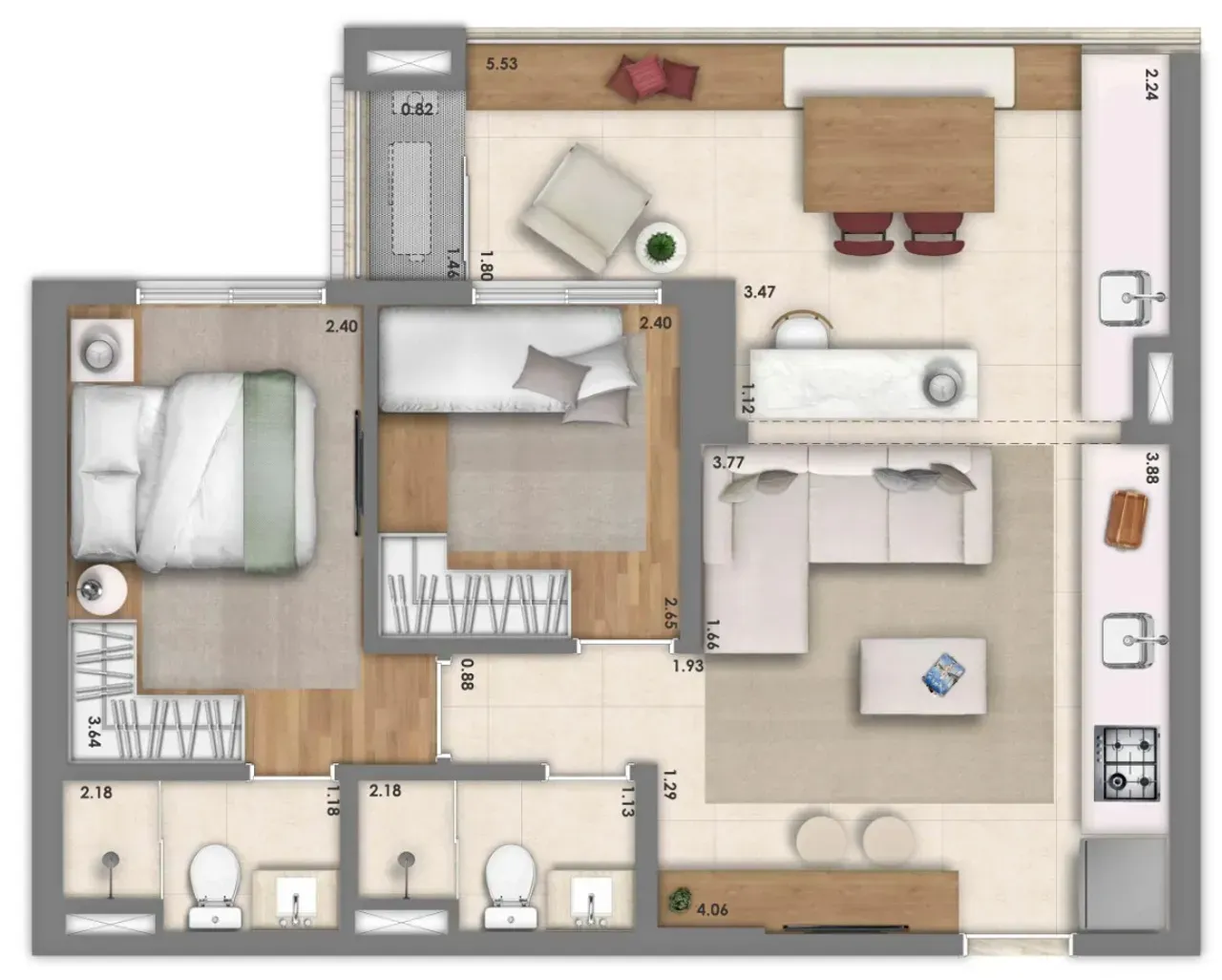 PLANTA 60m²