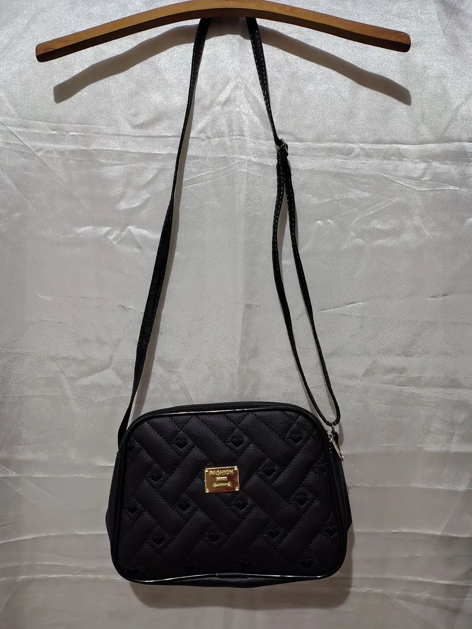 Bolsa de lado com 2 divisórias (Preta) - Foto 3