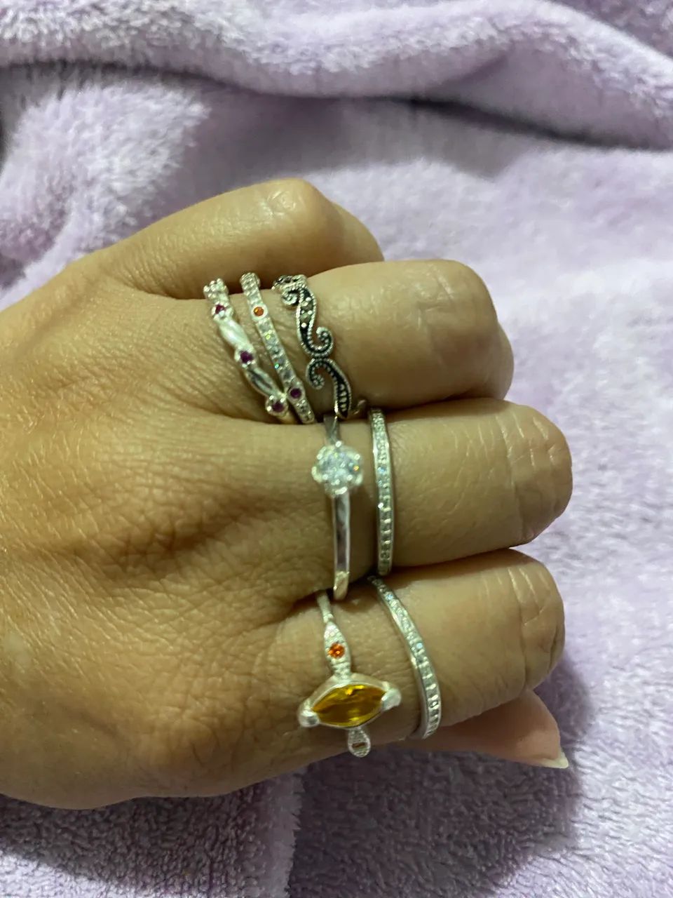 Kit de anéis em prata 925 novas - Foto 5
