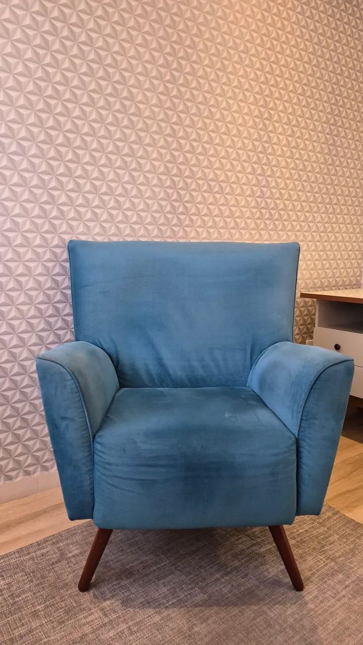 Poltrona decorativa azul - Foto 4