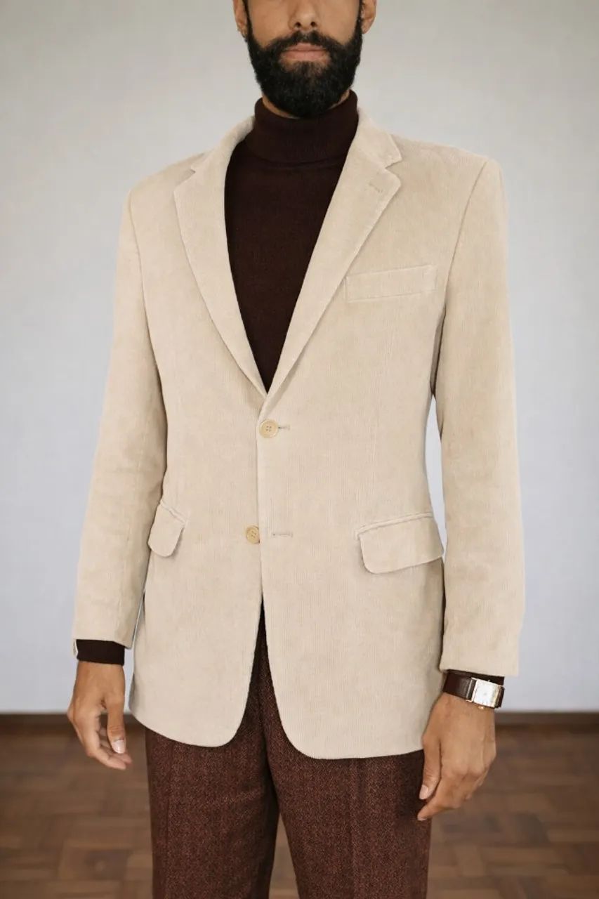 Blazer casual veludo cotelê