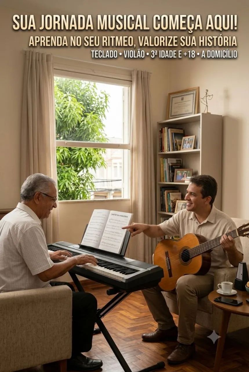 Aulas Teclado e Violão Inicial - Foto 2