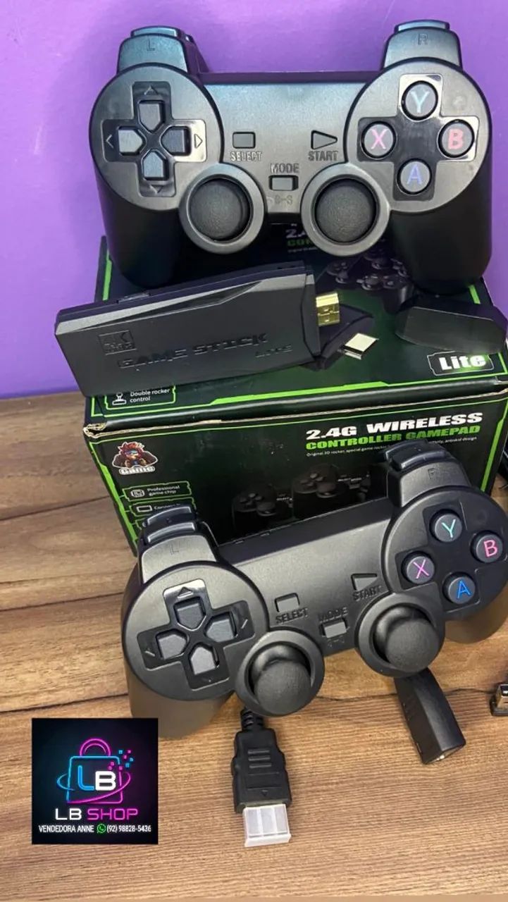 Game Stick com 10 mil jogos e 2 controles  - Foto 4