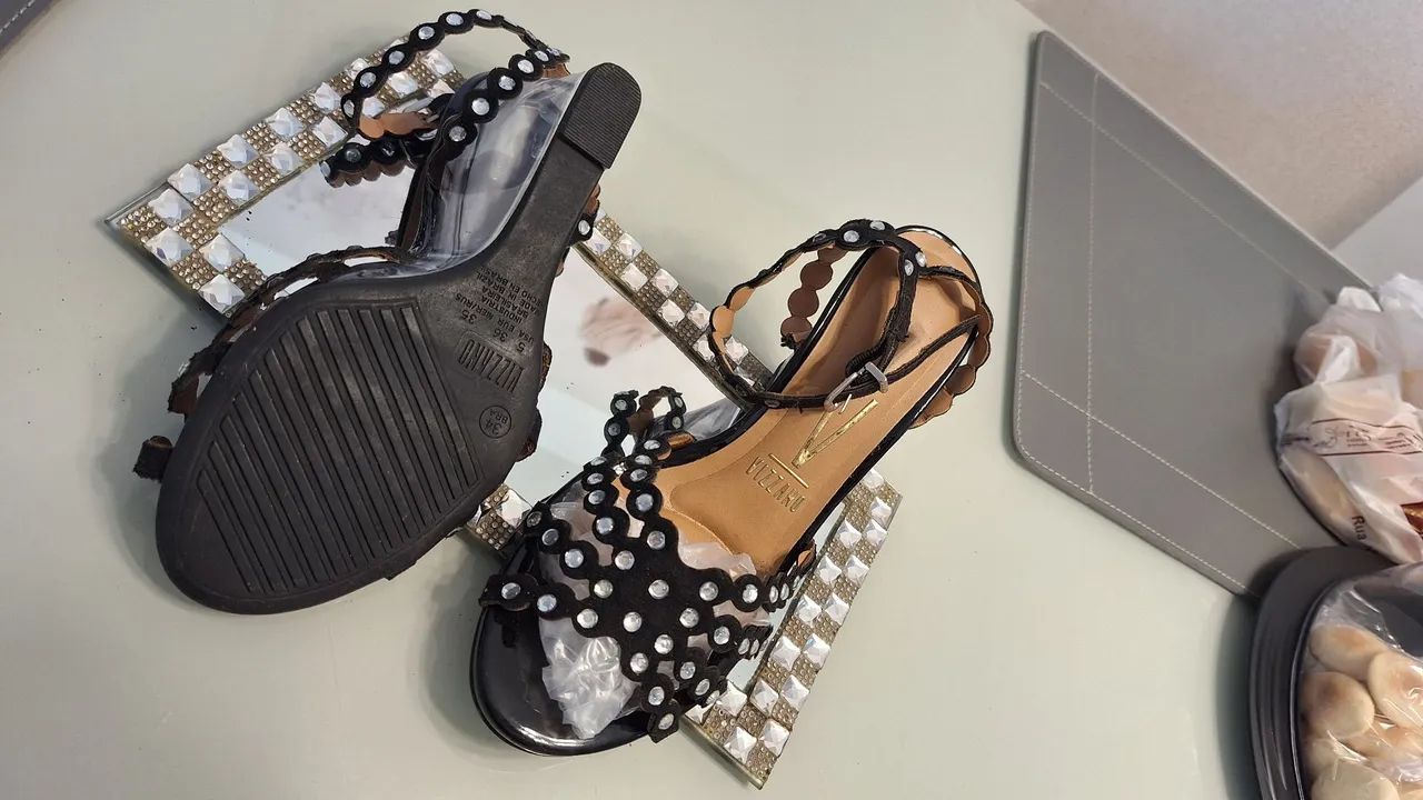 Sandalia amarração Nova Vizano com Strass - Foto 5