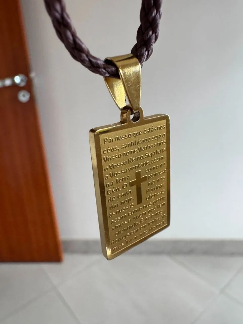 VENDO Pingente Pai-Nosso Banhado a Ouro