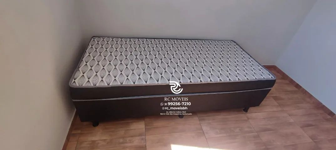 Cama box de solteiro 88x1.88 Molas Ensacadas Acoplado Direto da Fábrica - Foto 3