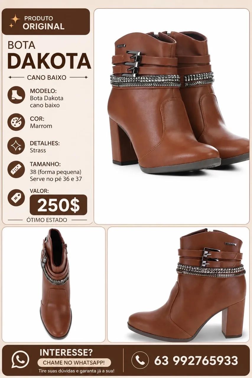 Bota Dakota | Cano Baixo | Modelo G0731  - Foto 4