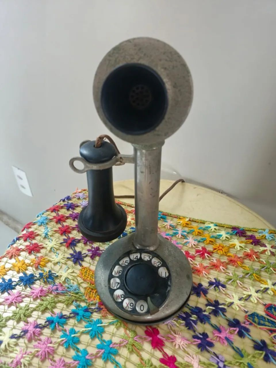Raro Telefone Antigo Candelabro (Candlestick) Americano - Década de 1920 - Foto 3