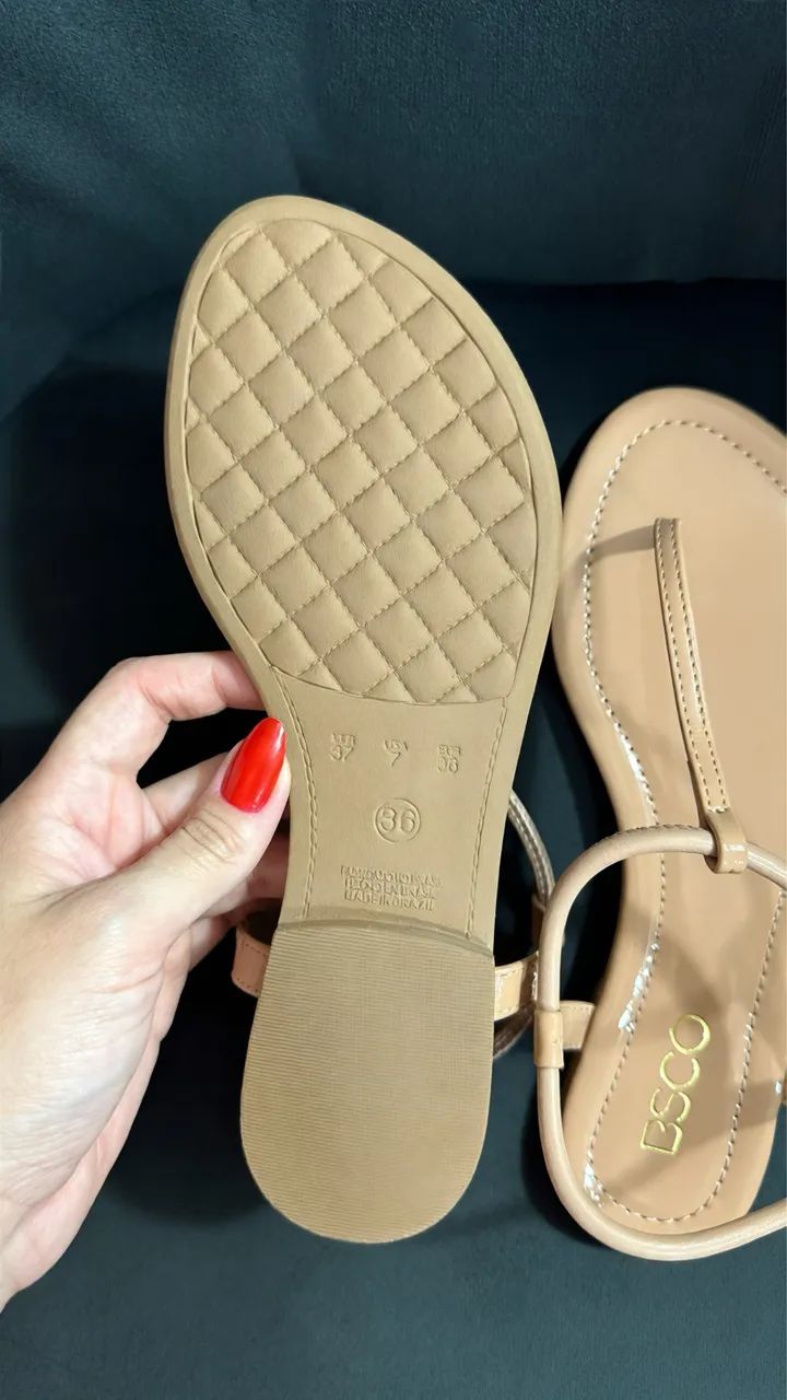 Sandália rasteira bege - Foto 2