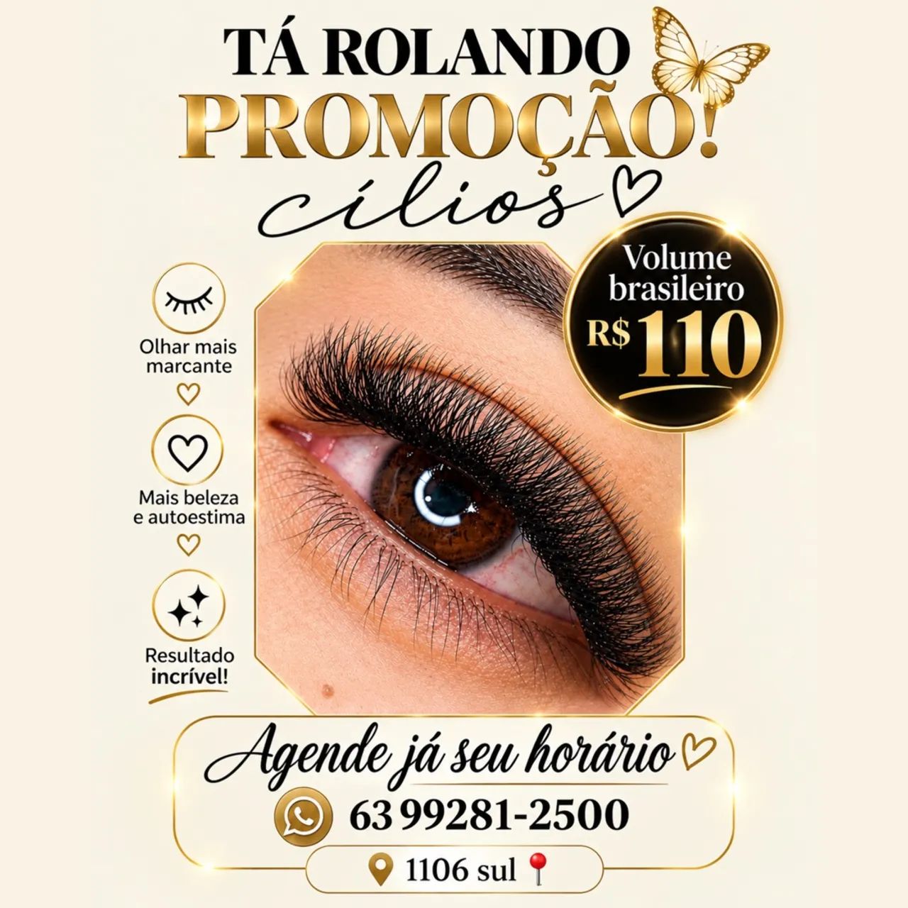 Promoção extensão de cílios 