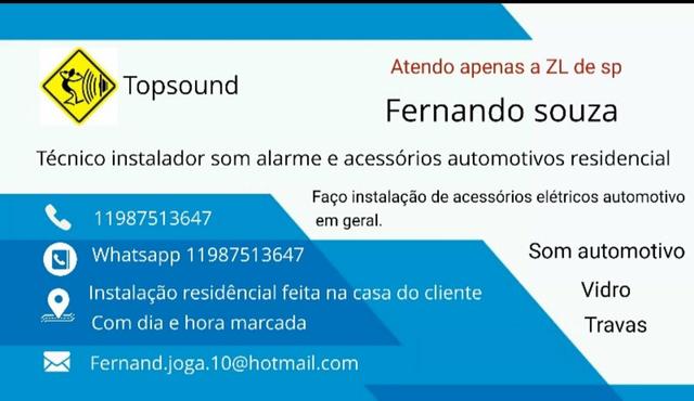 Faço instalação de som alarme e acessórios automotivo residencial