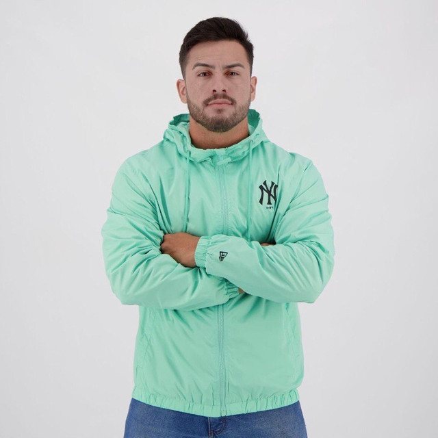 Jaqueta Corta-Vento MLB New York Yankees New Era Basic Sazonal Quad Masculina - Verde