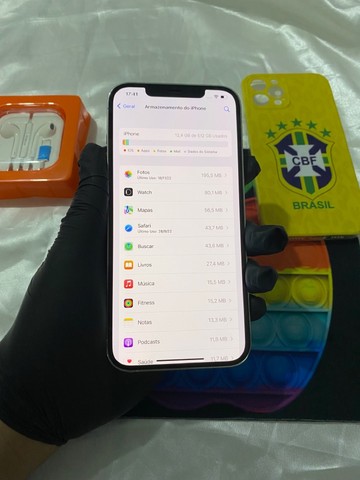 iPhone 12 Pro Max 512 gb com caixa, carregador turbo capa e película  