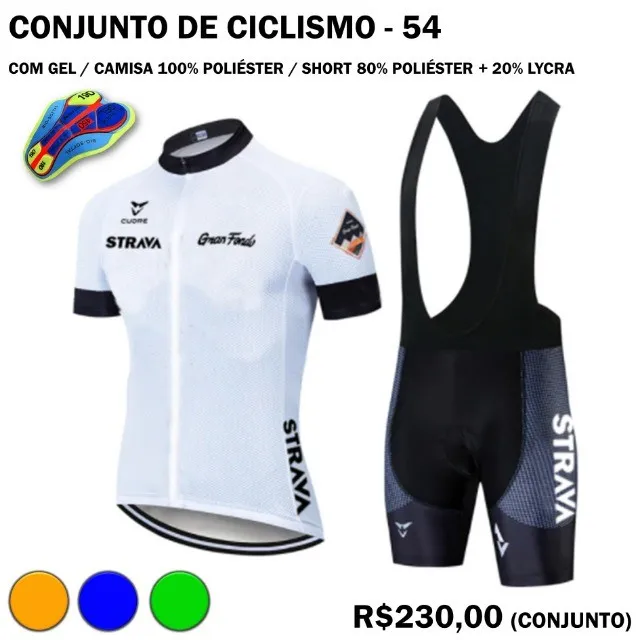 Camisa de Ciclismo Strava + Bretelle - Modelo 54