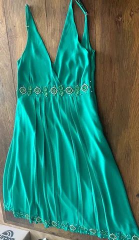Vestido bordado verde P - Foto 2