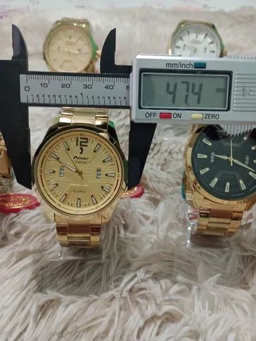 Relógio dourado aprova dágua, masculino. - Foto 2
