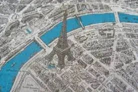 Quadro Plan du Centre de Paris a voi D'oiseau - C70cm x L99cm x A4cm - Foto 2