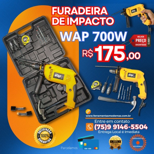 Furadeira De Impacto 700w Maleta e Kit Acessórios Entrgo Grátis Fsa